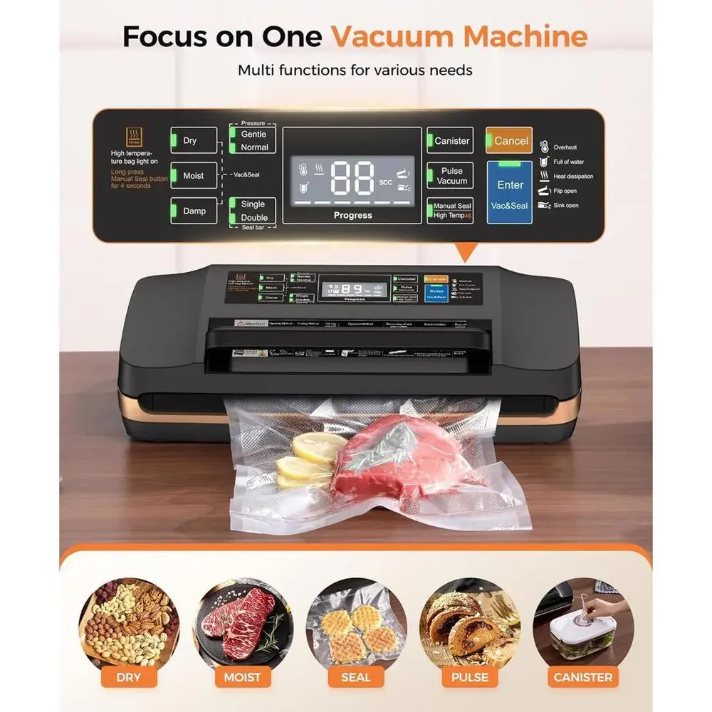 New 95Kpa Powerful Commercial Full Automatic Vacuum Sealer Machine Food Saver - Picture 2 of 8